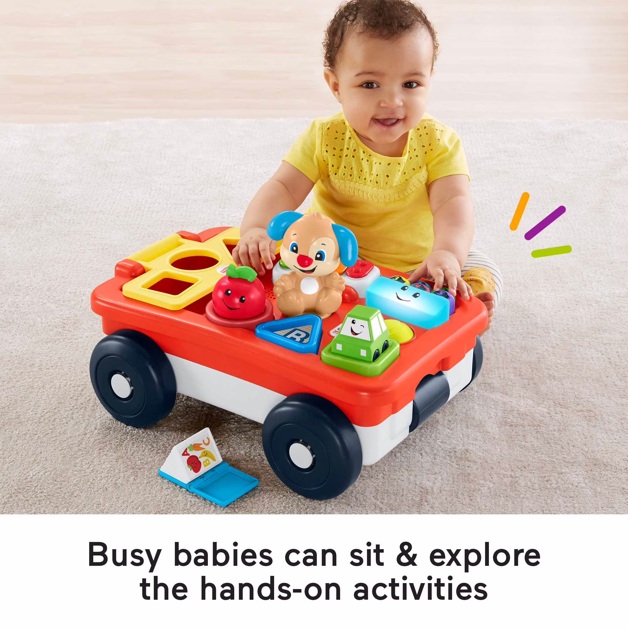 Fisher-Price Laugh & Learn Pull & Play Learning Wagon Interactive Educational Toy (Multicolor, 1 Pack) fnP92 - Image 6