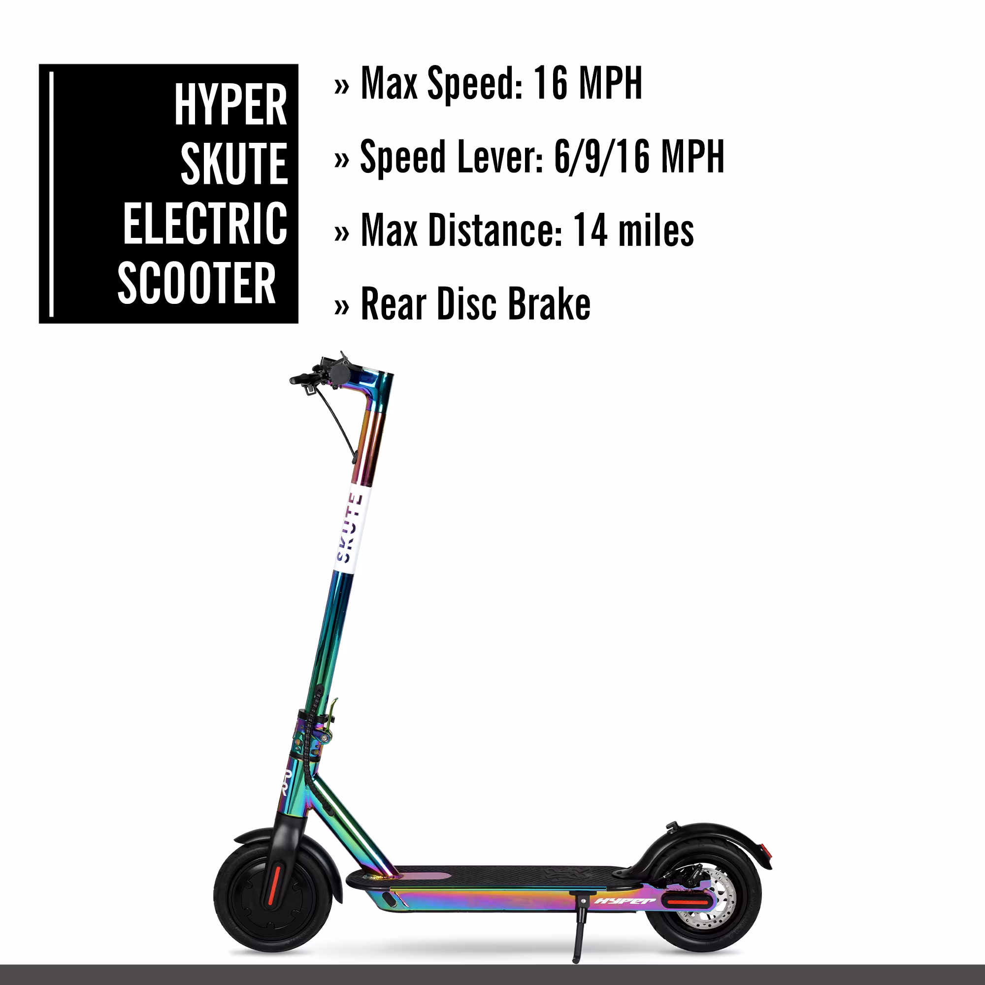 Hyper Toy Company Folding Electric Scooter, 350W Motor, Jet Fuel, Adult Commuter (8.5 in Tires) GwdVq - Image 3