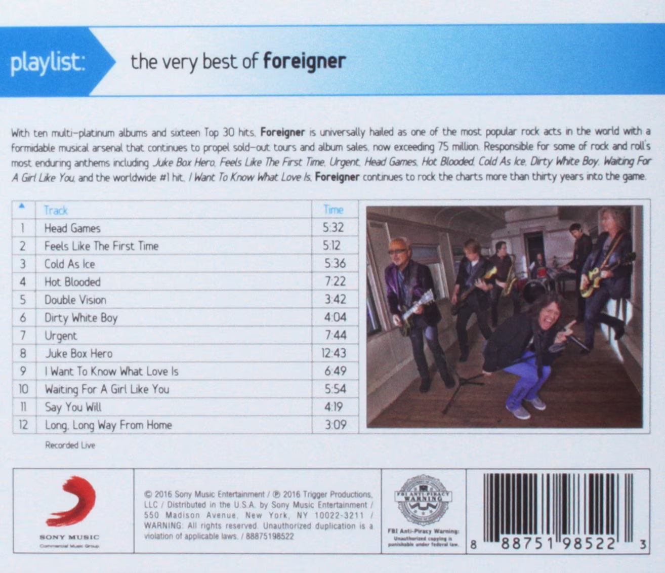 Foreigner Playlist: The Very Best of Music & Performance (Audio CD) esInc - Image 3