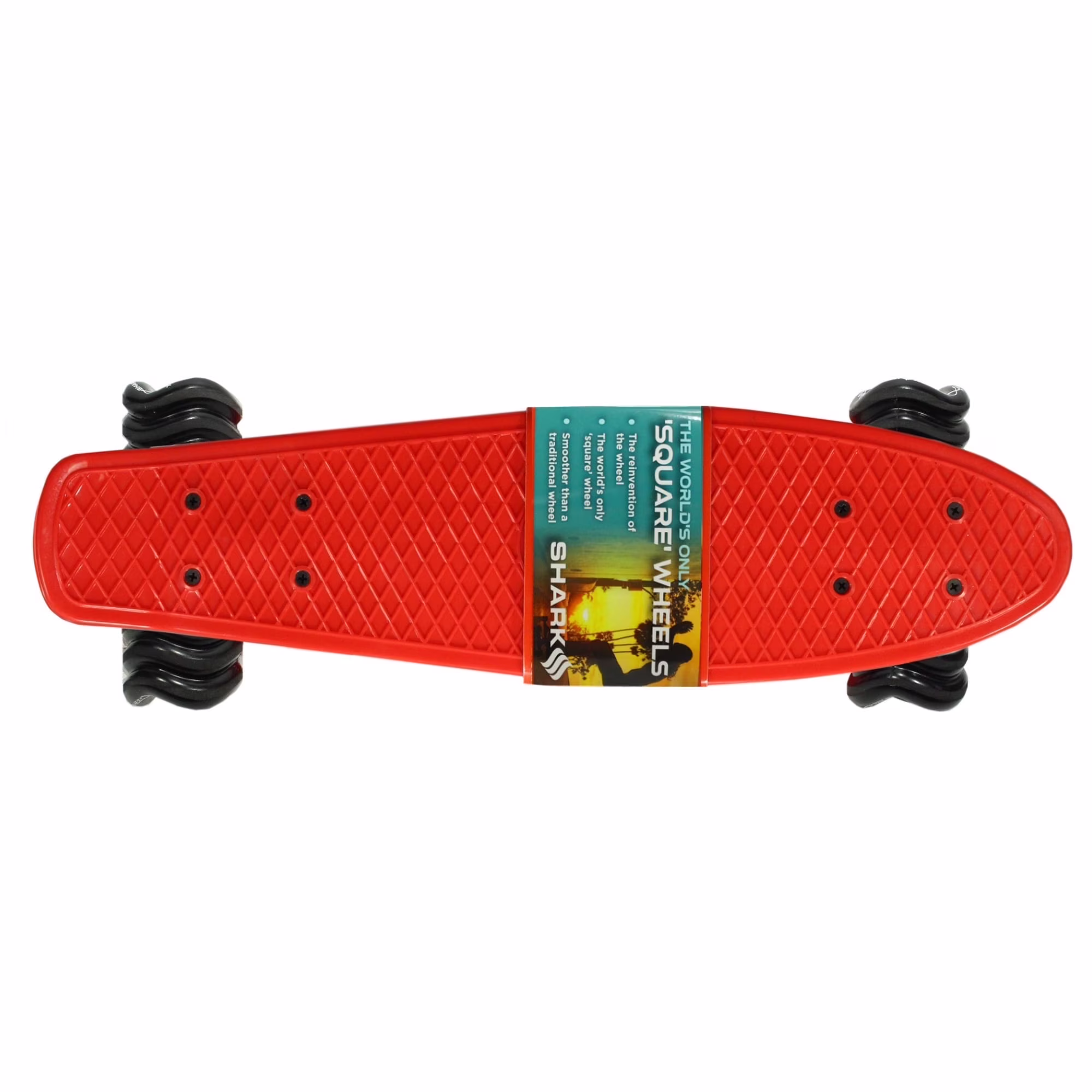 Shark Wheel 22.5 in Polyboard Skateboard with 60mm Wheels (Red, 22.5 in) FZGNK - Image 4