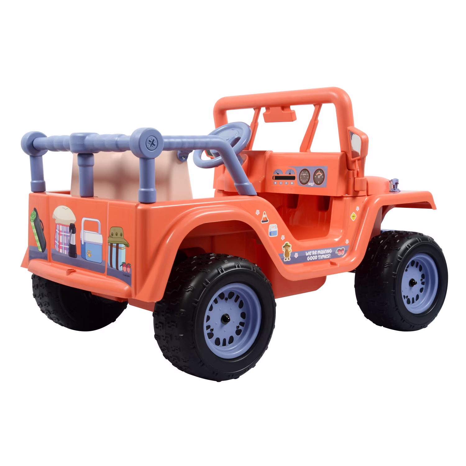 Bluey 12V 4-Wheeler Ride-on Electric Car for Kids with Interactive Sounds (Red) c3XR9