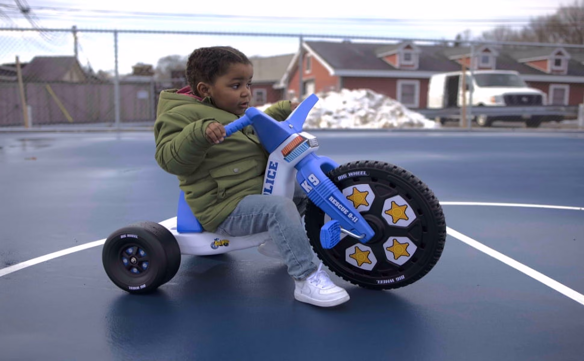 Big Wheel Original 16-Inch Toddler Tricycle Police Force Edition (Blue, 16 in) eRVA7 - Image 3