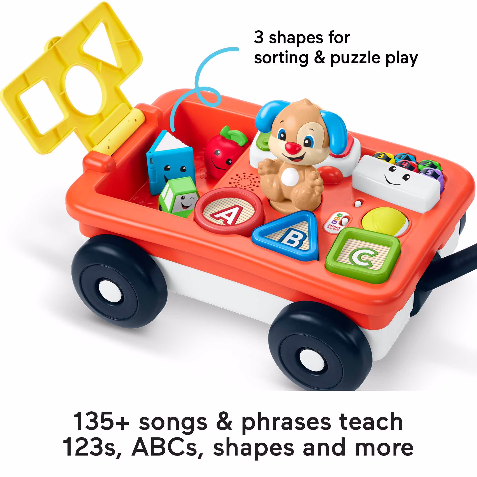Fisher-Price Laugh & Learn Pull & Play Learning Wagon Interactive Educational Toy (Multicolor, 1 Pack) fnP92 - Image 3