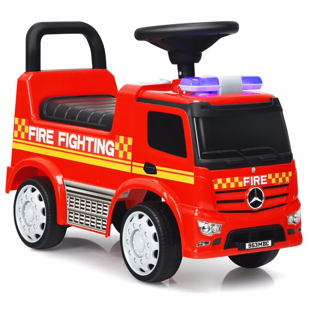 CIPACHO Licensed Mercedes Benz Kids Fire Engine Ride-On Push Car (Red, 55 lb Capacity) N8y3a - Image 7