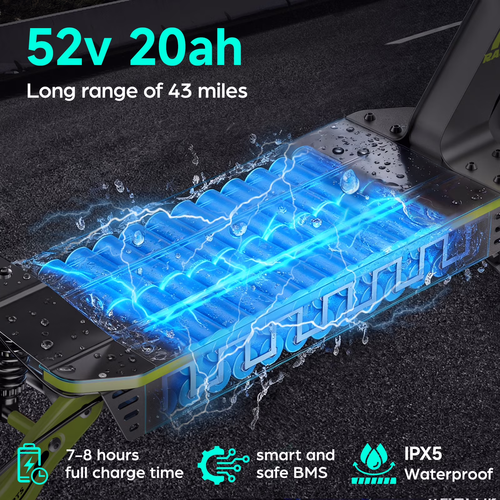 GOKEEP Electric Scooter for Adults, 1500W Motor, 43-Mile Range, 11-inch Off-Road Tires, Foldable Commuter Scooter (Green) oxWYi - Image 2
