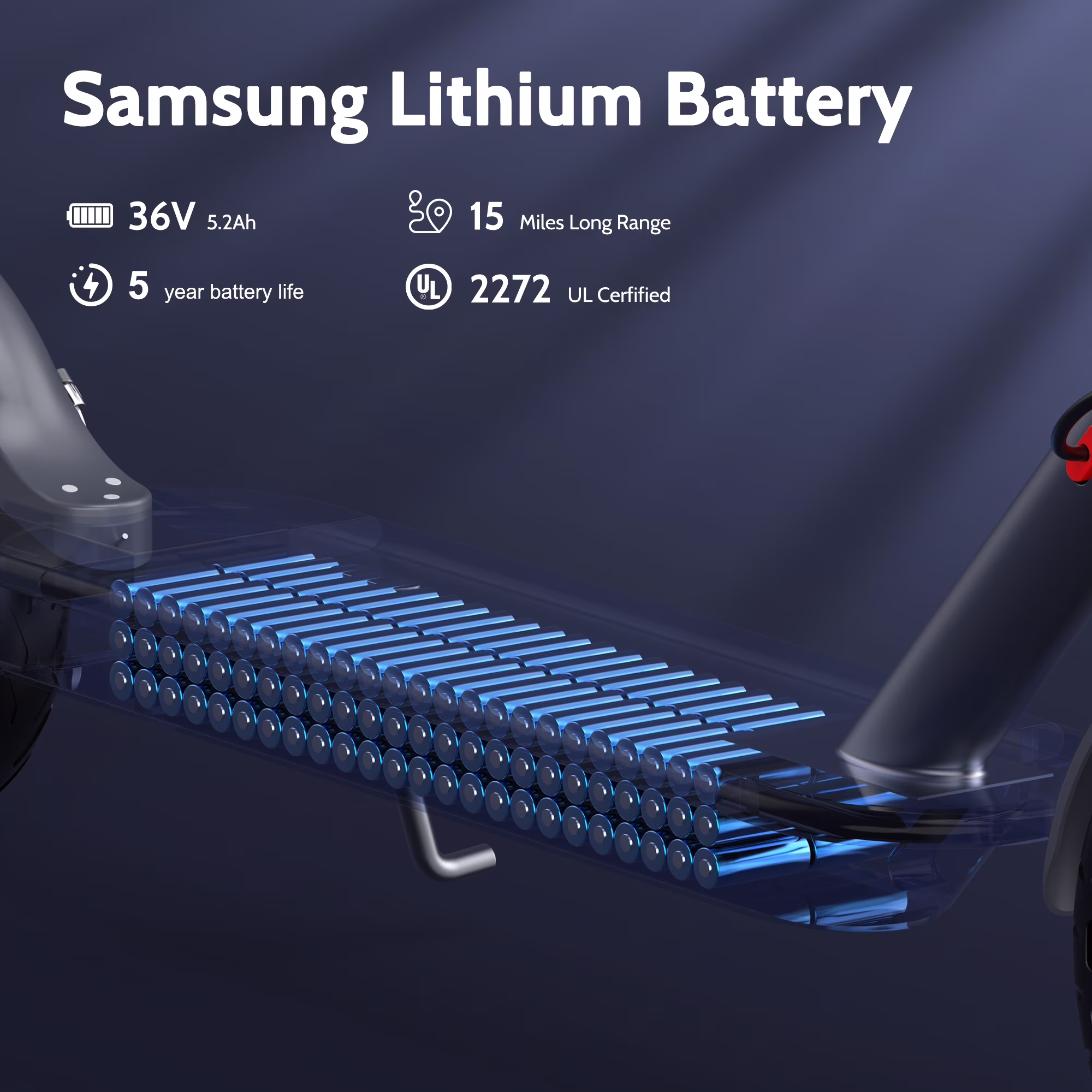 FLYPKIN Electric Scooter, 350W Motor, 19 MPH Top Speed, 21-Mile Range, Foldable Commuter Scooter (8.5 in Tires) KRJdS - Image 5