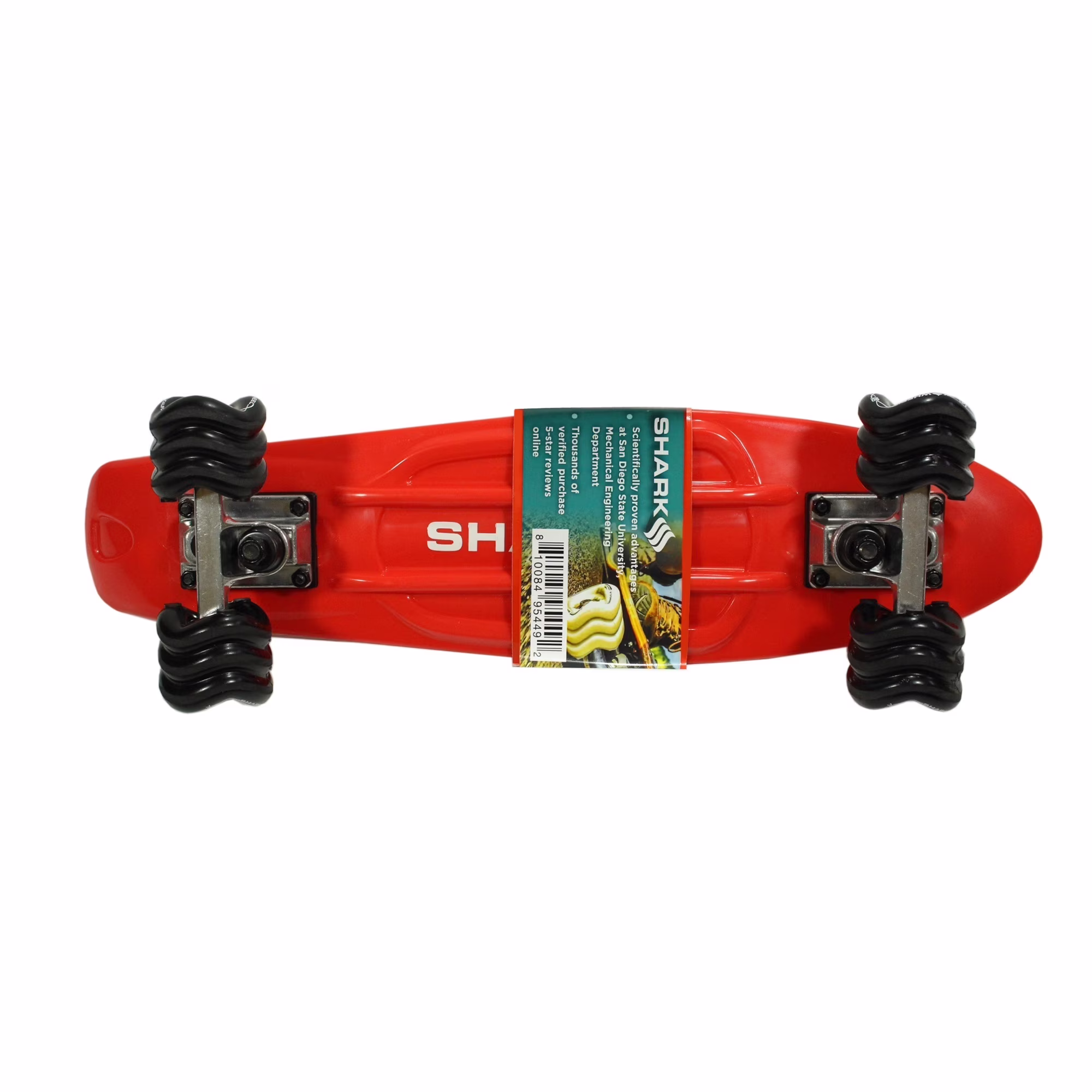 Shark Wheel 22.5 in Polyboard Skateboard with 60mm Wheels (Red, 22.5 in) FZGNK - Image 7