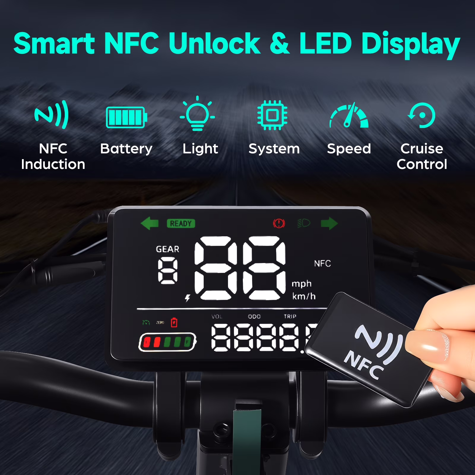 GOKEEP Electric Scooter for Adults, 1500W Motor, 43-Mile Range, 11-inch Off-Road Tires, Foldable Commuter Scooter (Green) oxWYi - Image 7