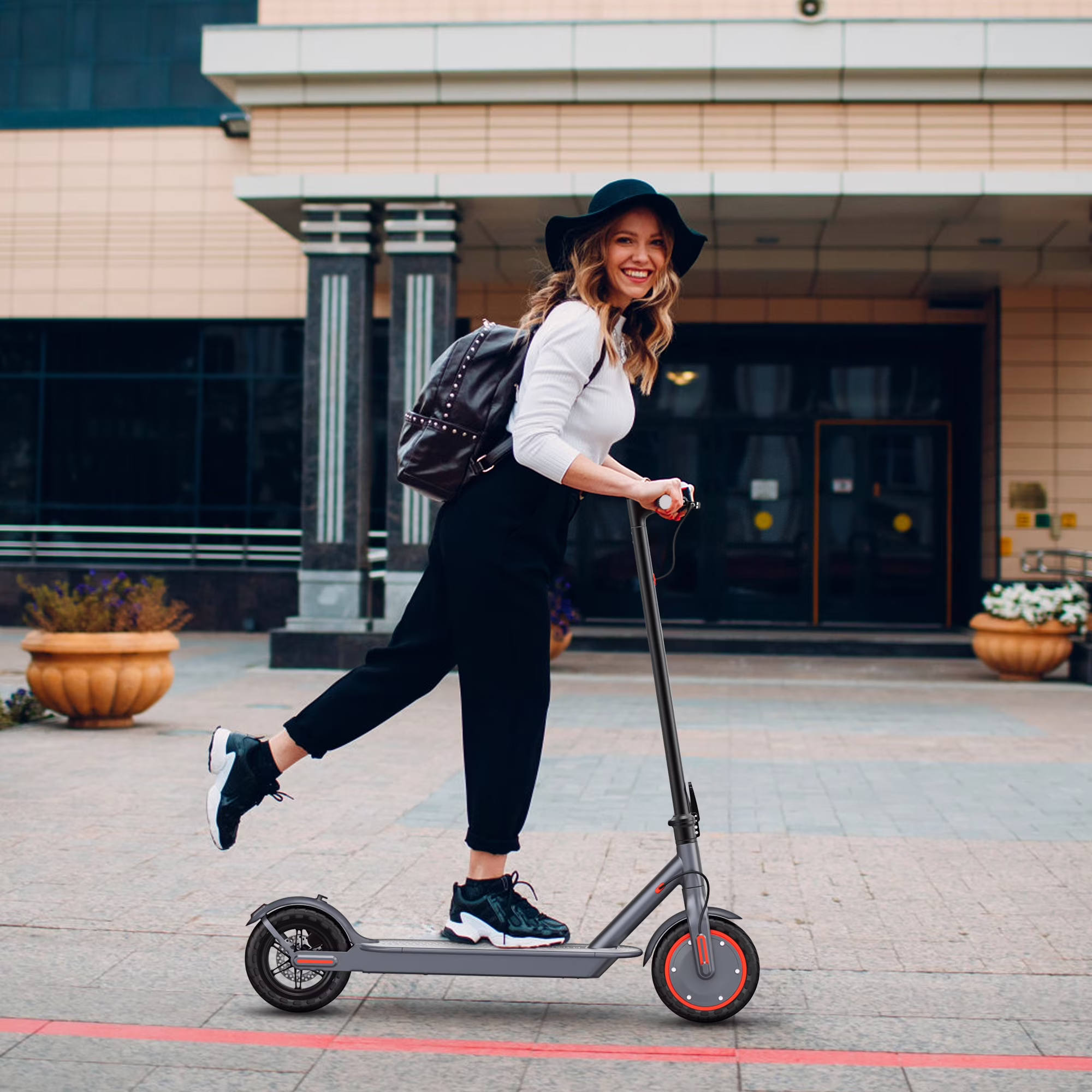 FLYPKIN Electric Scooter, 350W Motor, 19 MPH Top Speed, 21-Mile Range, Foldable Commuter Scooter (8.5 in Tires) KRJdS - Image 7