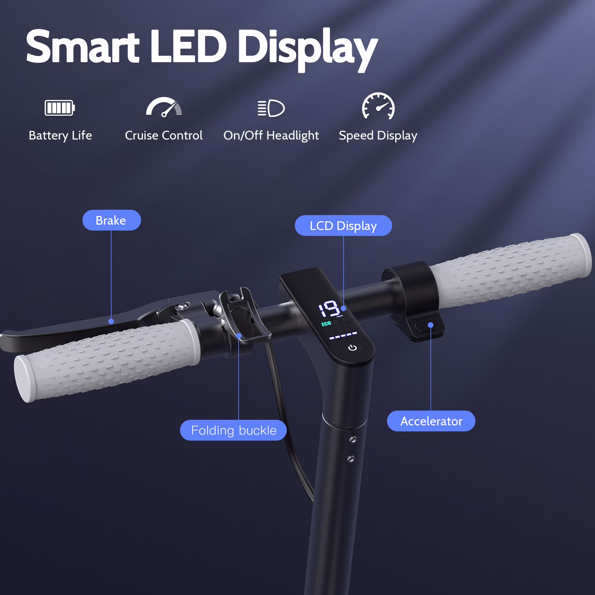 FLYPKIN Electric Scooter, 350W Motor, 19 MPH Top Speed, 21-Mile Range, Foldable Commuter Scooter (8.5 in Tires) KRJdS